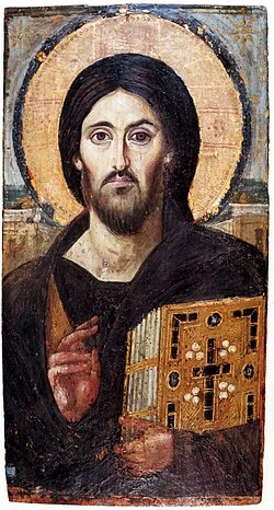 The Christ Pantocrator of St. Catherine's Monastery at Sinai, a 6th-century encaustic icon.